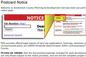 Screenshot of retired legacy Postcard Notice